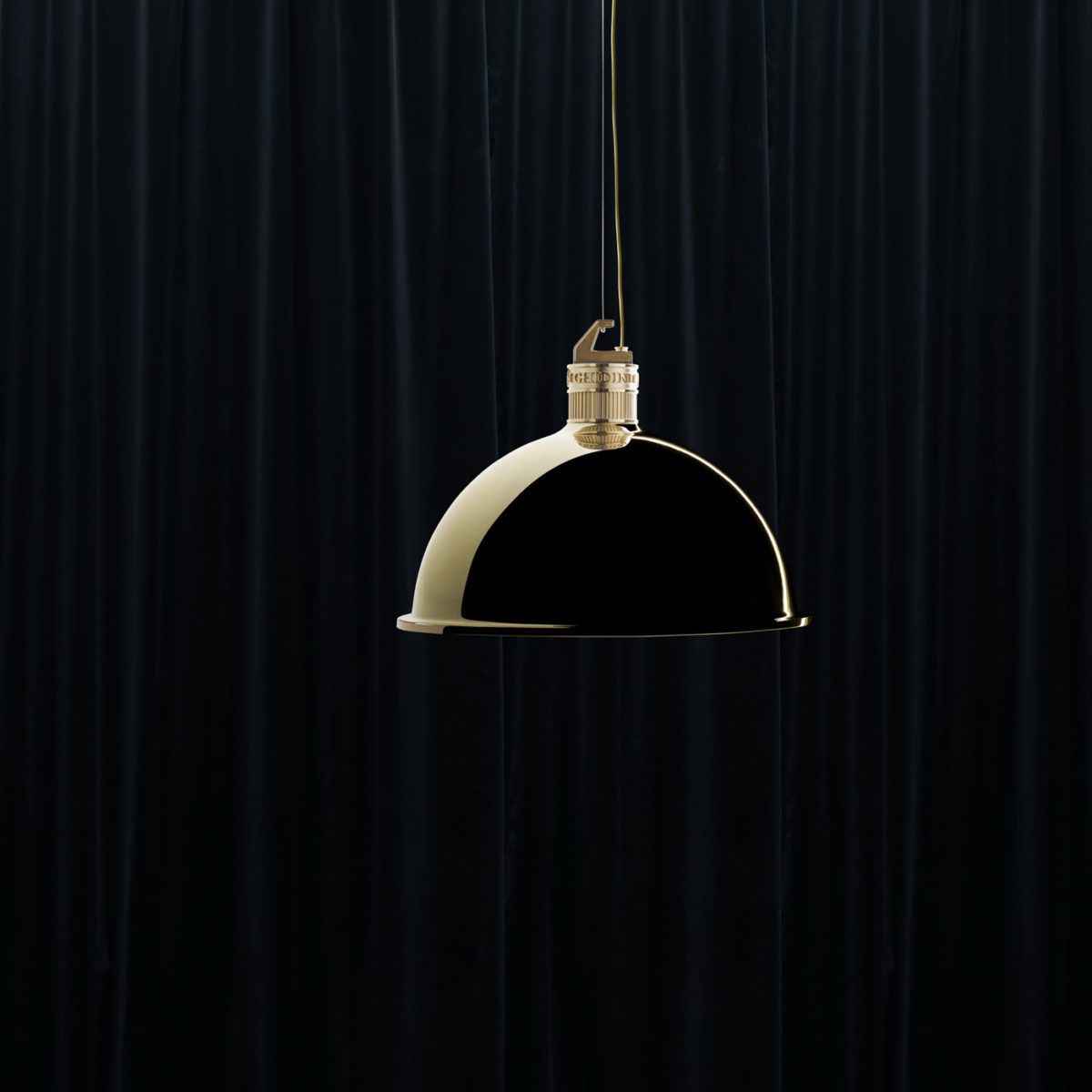 Factory Big Pendant Lamp in Polished Brass by GHIDINI1961