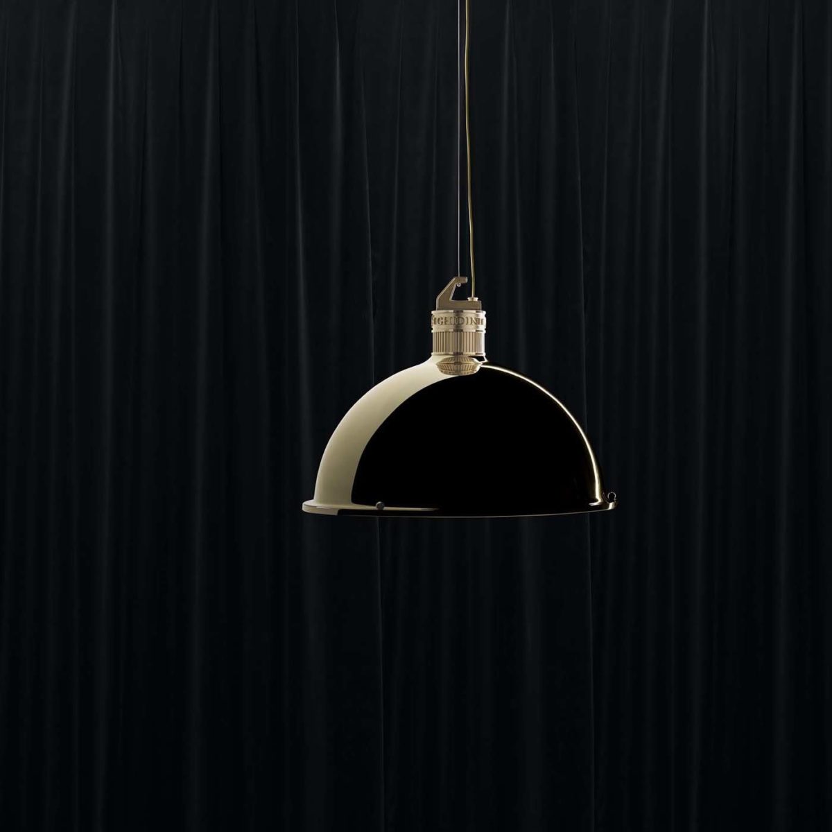 Factory Big Pendant Lamp in Polished Brass by GHIDINI1961