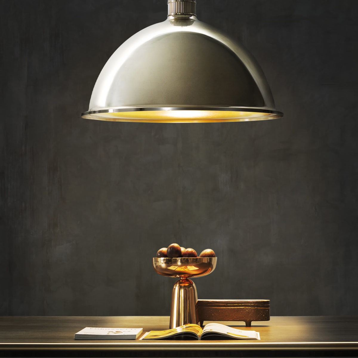 Factory Big Pendant Lamp in Polished Brass by GHIDINI1961