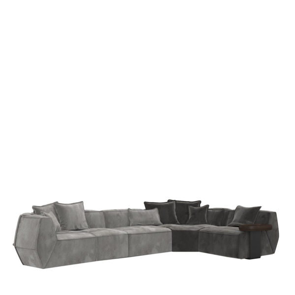 Infinito Two-Tone Grey Leather Sofa by GHIDINI1961