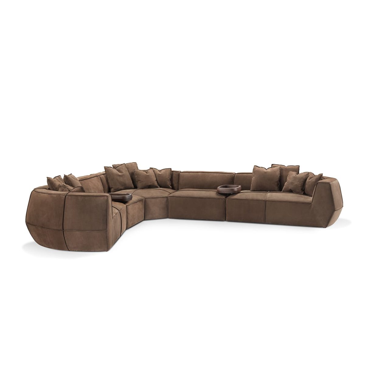 Infinito Brown Leather Sofa by GHIDINI1961