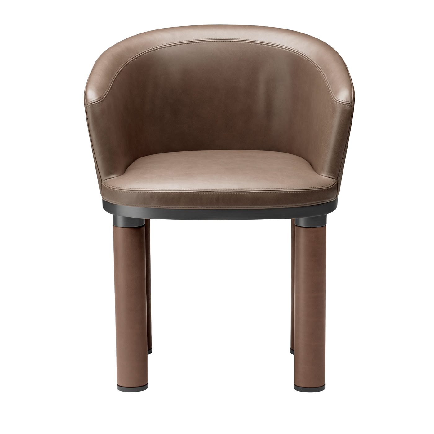 Bold Brown Leather Armchair by GHIDINI1961