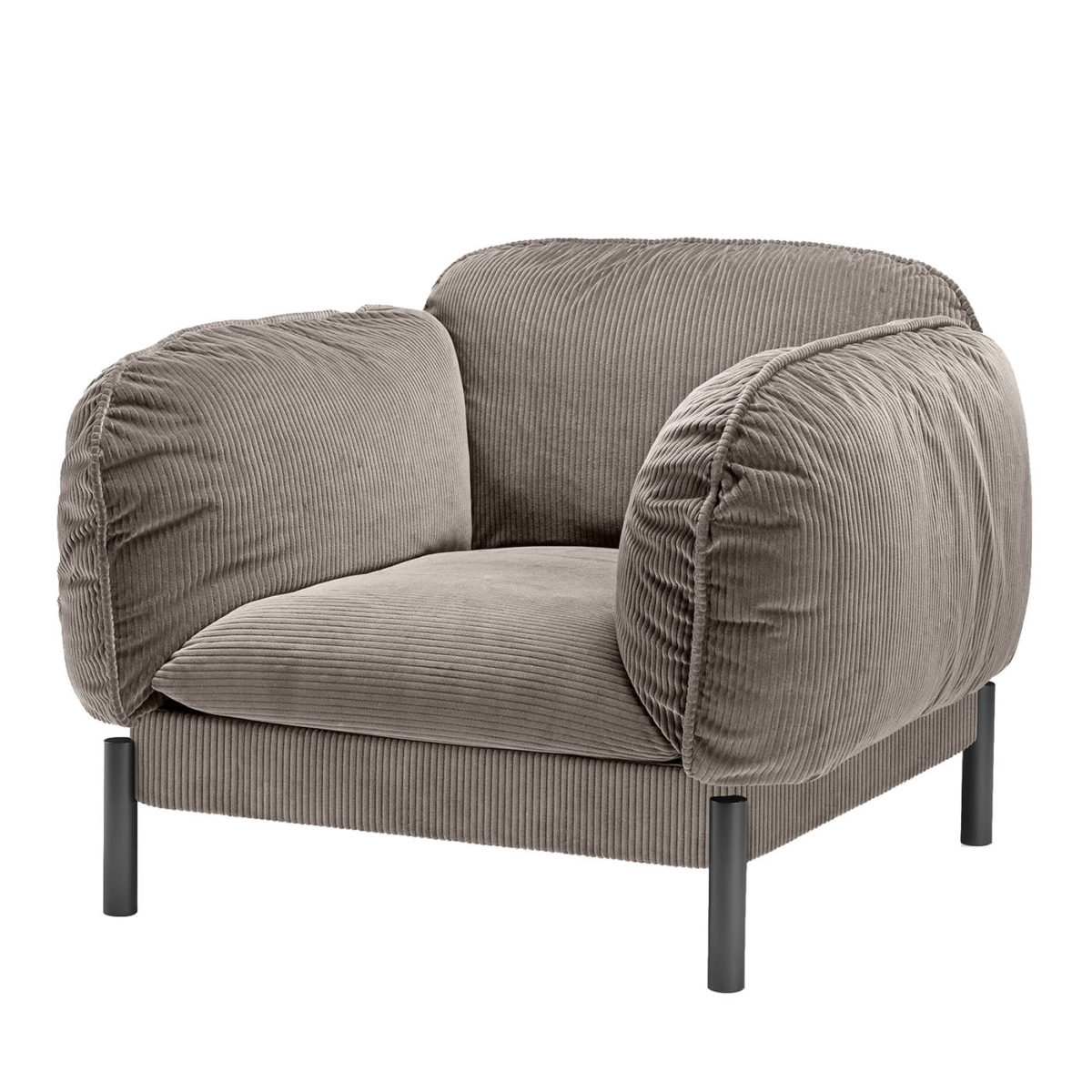 Tarantino Grey Velvet Armchair by GHIDINI1961