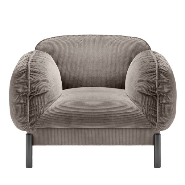 Tarantino Grey Velvet Armchair by GHIDINI1961