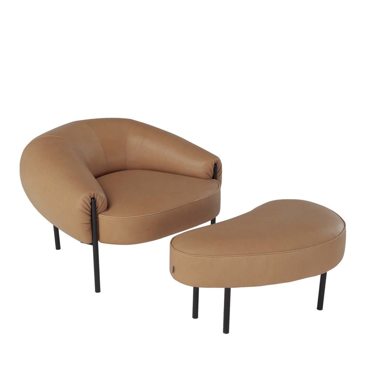 Isola Armchair and Pouf Set by Amura