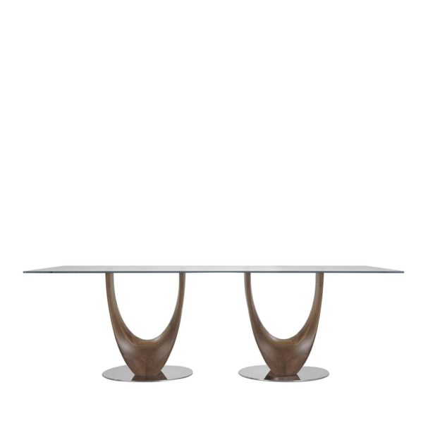 Axis Large Dining with Clear Glass Top Table by Paccini & Cappellini