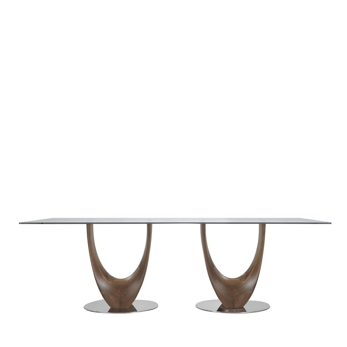 Axis Large Dining with Clear Glass Top Table by Paccini & Cappellini