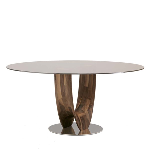 Axis Round Small Table with Clear Glass Top by Paccini & Cappellini