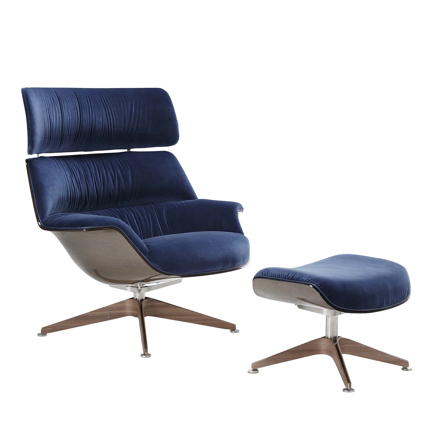 Coach Lounge Chair and Footrest by Amura