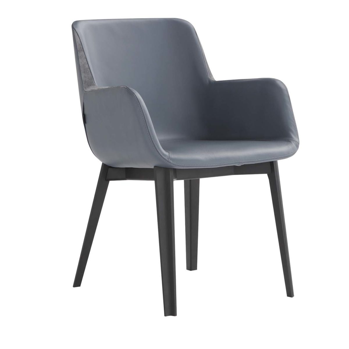 Panis Grey Leather Chair by Amura