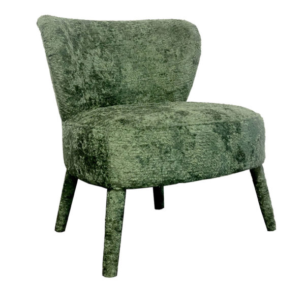 Cloe Upholstered Green Lounge Chair by Black Tie