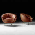 Giulia Brown Leather Lounge Chair by Black Tie