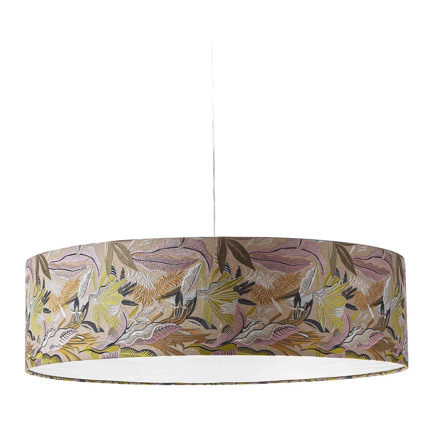 Omega 4_light Floral Drum Pendant Lamp by Black Tie