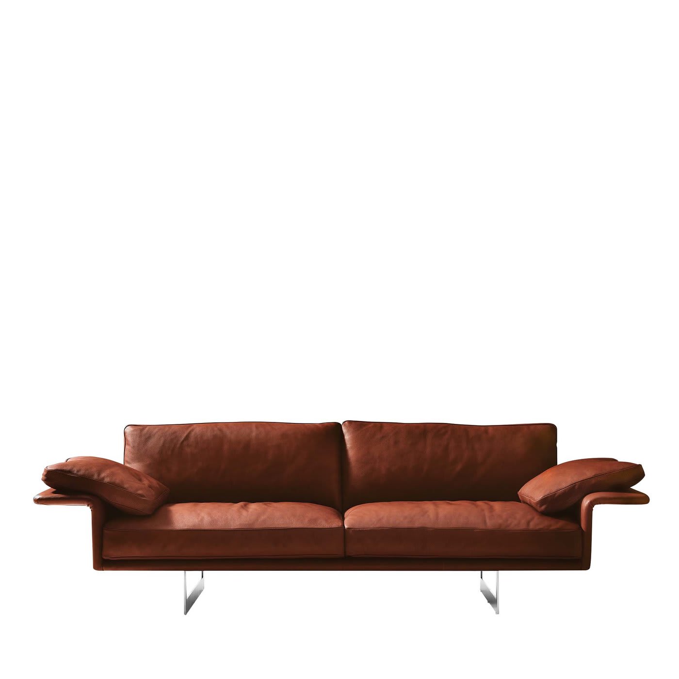 Alato Brown Leather Sofa by Black Tie