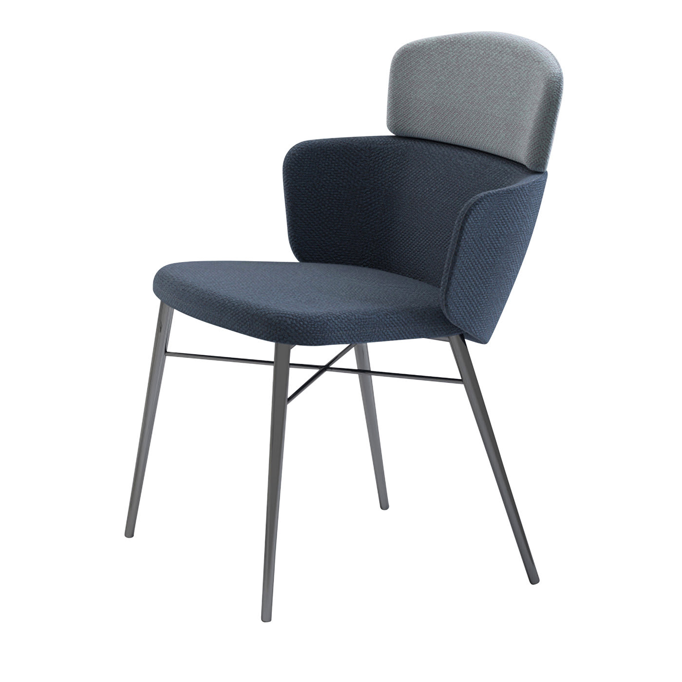 Kin Blue and Grey Chair with Armrests by Baleri Italia