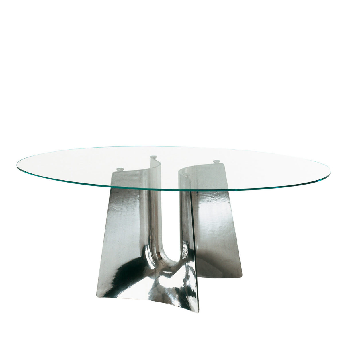 Bentz Oval Glass Dining Table by Baleri Italia