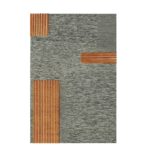 Checkers Caramel and Black Rug by Karpeta