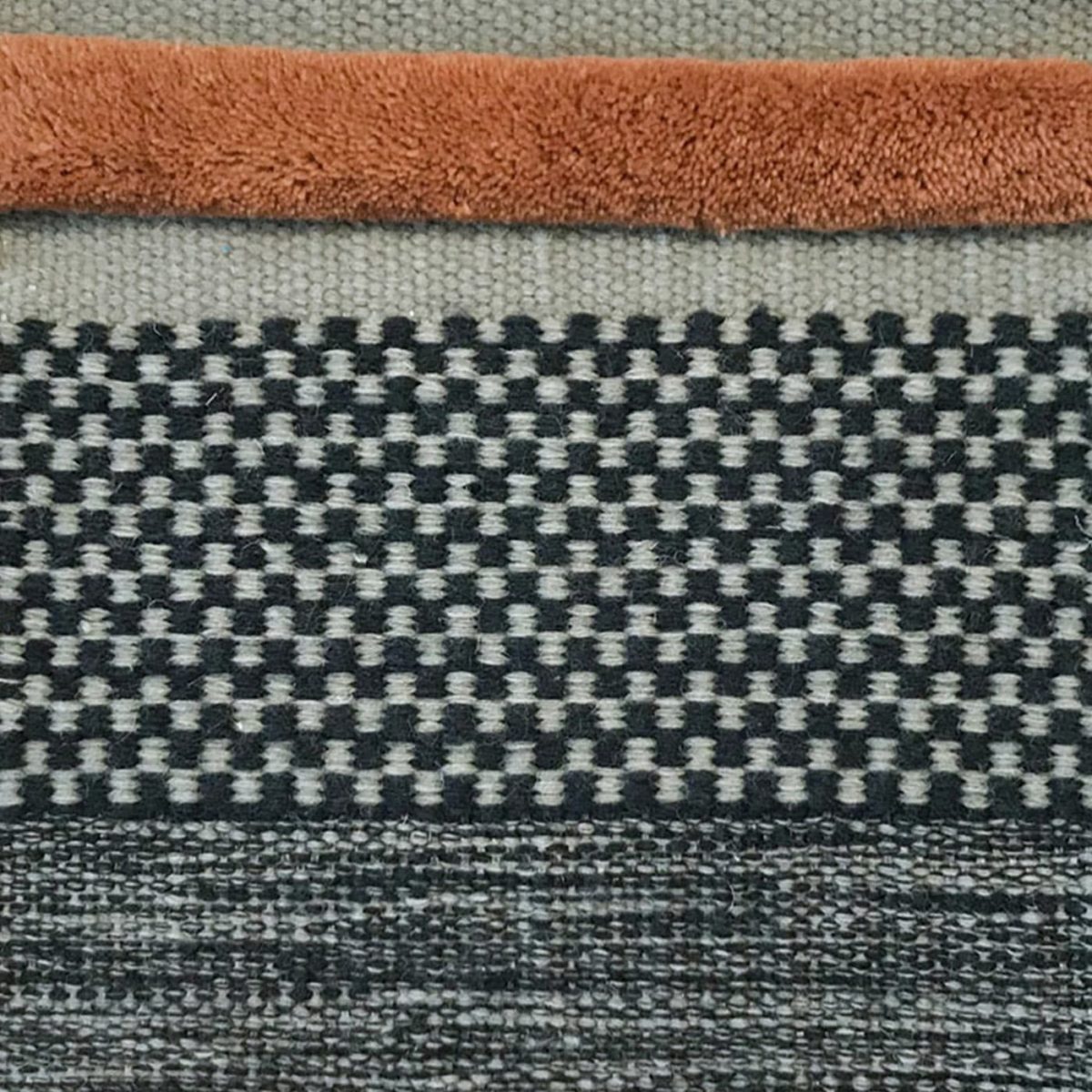 Checkers Caramel and Black Rug by Karpeta