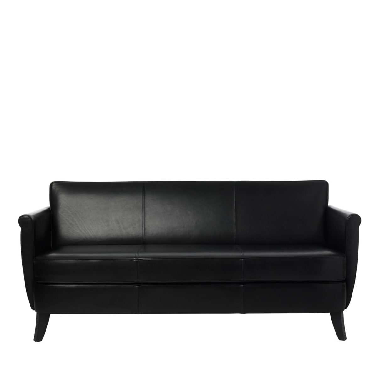 Undersized Black Leather Sofa by Maison Margiela