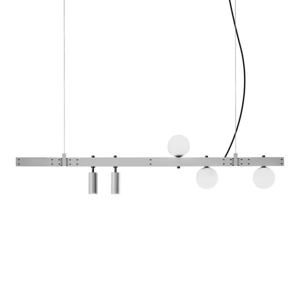 Stant 5-Light White Bar Pendant Lamp by Edmondo Testaguzza