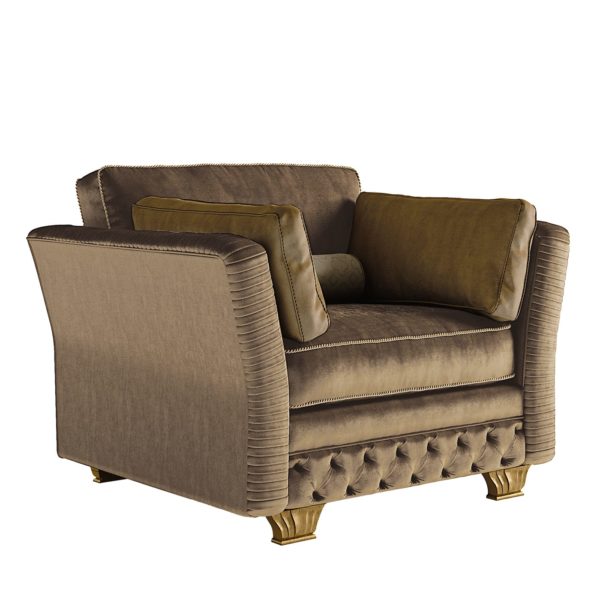 House of Art 6437 Beige  Armchair by Carpanese Home