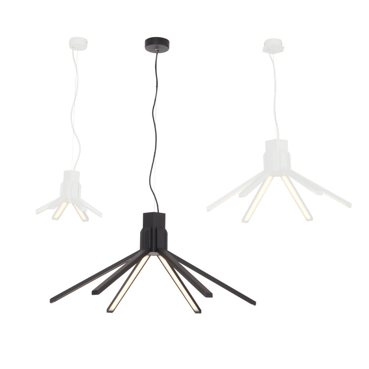 Aster Extralarge Black Pendant Lamp by MM Lampadari