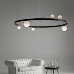 Stant 6-Light Large Circular Black Chandelier by Karman