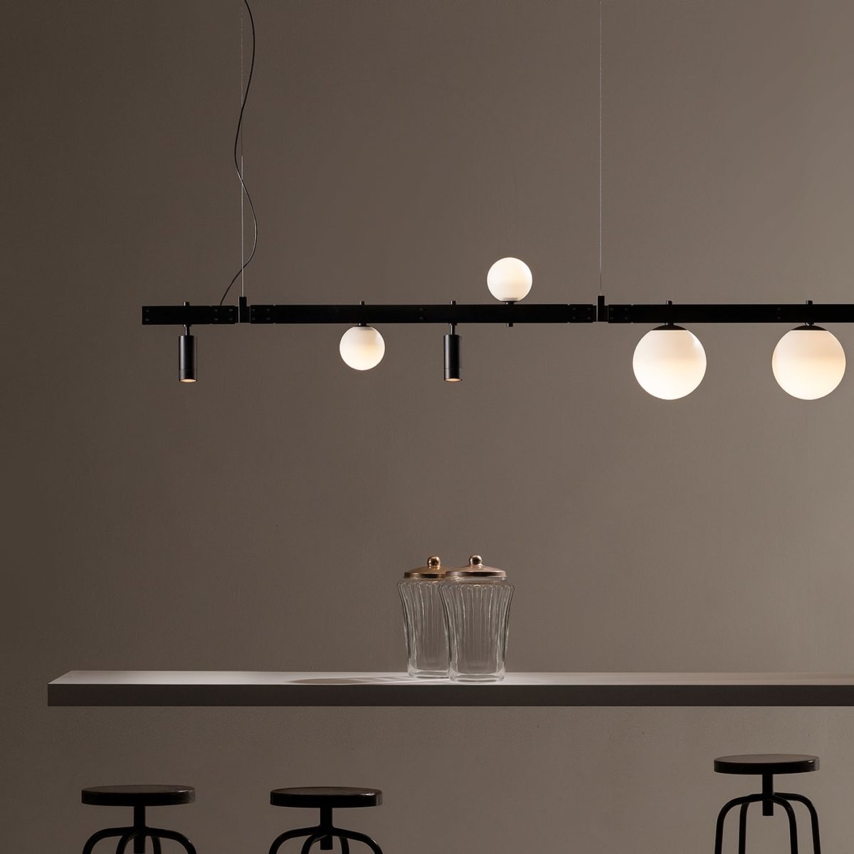 Stant 6-Light Large Circular Black Chandelier by Karman