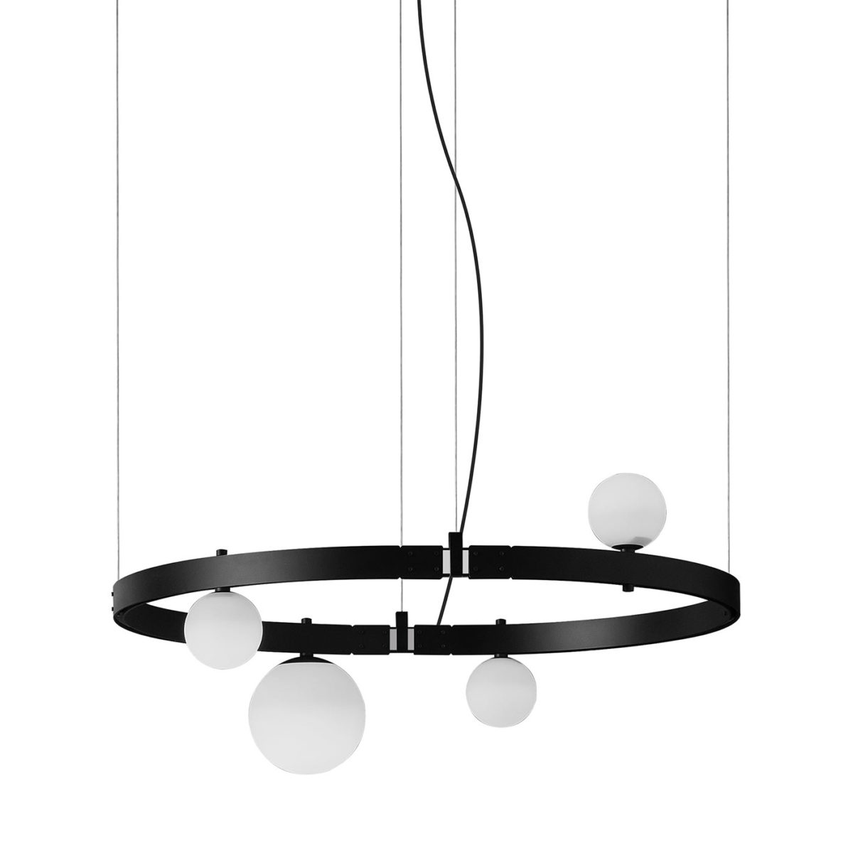 Stant 4-Light Large Circular Black Chandelier by Karman