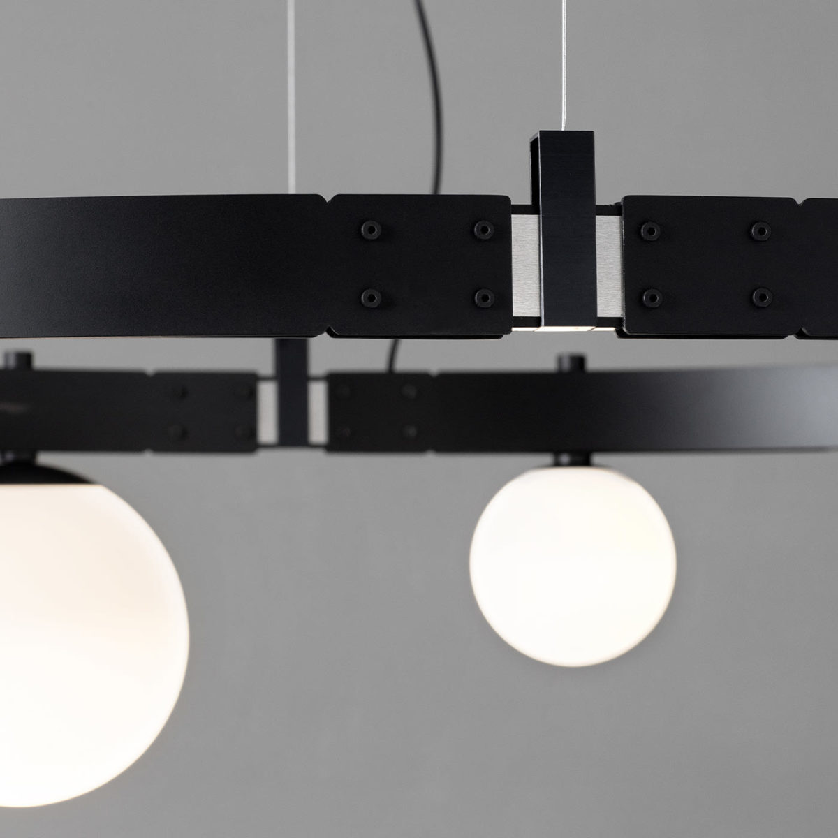 Stant 4-Light Large Circular Black Chandelier by Karman