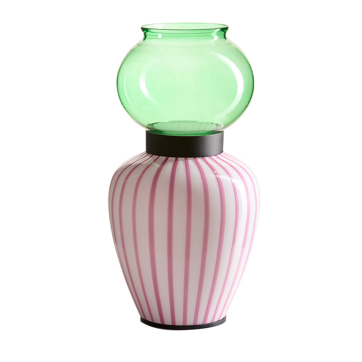 Layla Pink Striped Table Lamp by MM Lampadari