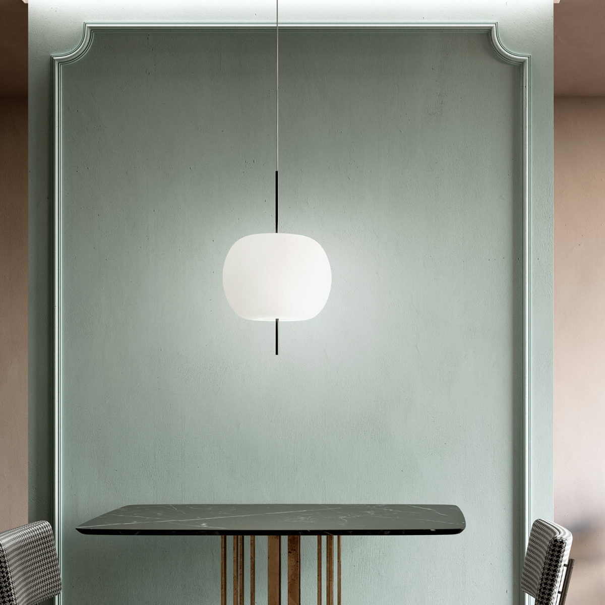 Kushi XL Black Suspension Lamp by KDLN