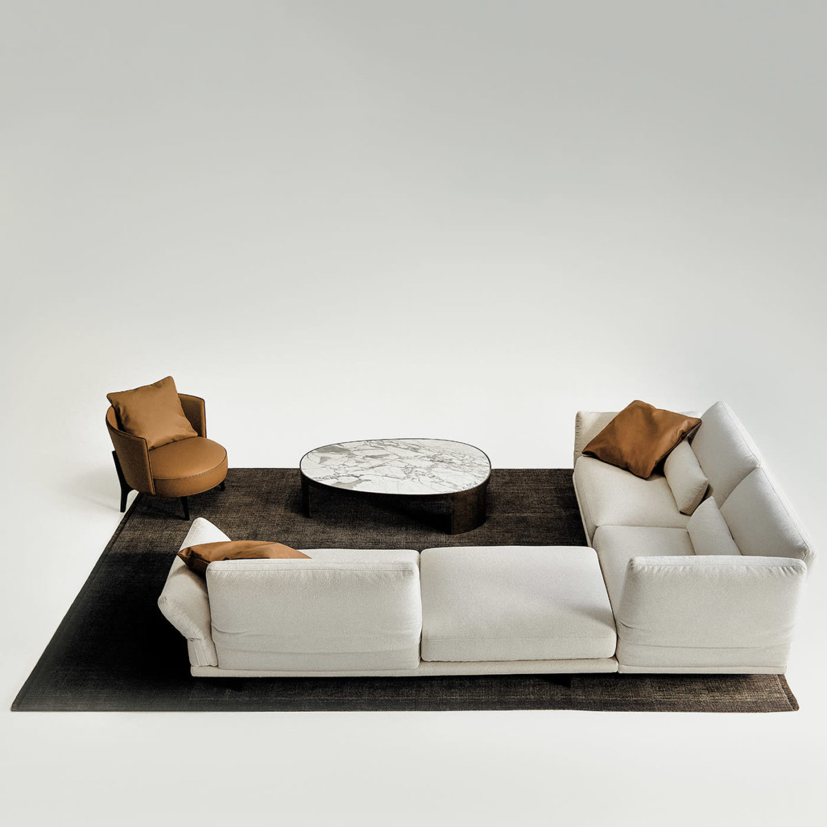 Beverly Modular Angular White Sofa by Ferri 1956