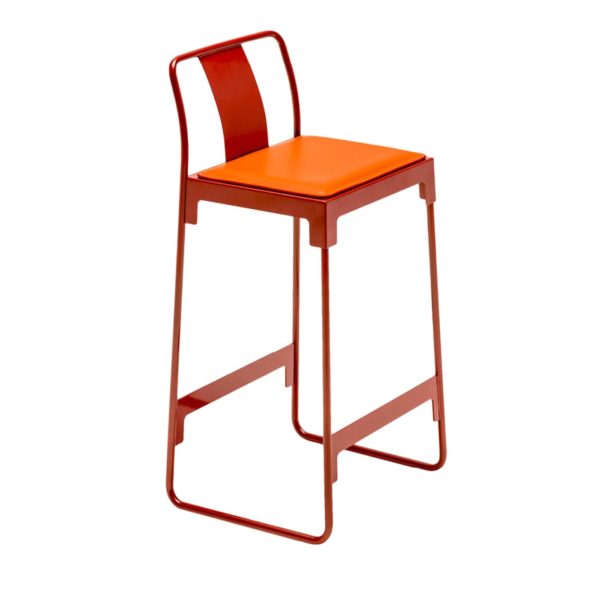 Mingx Low Orange  Stool with Backrest by Driade