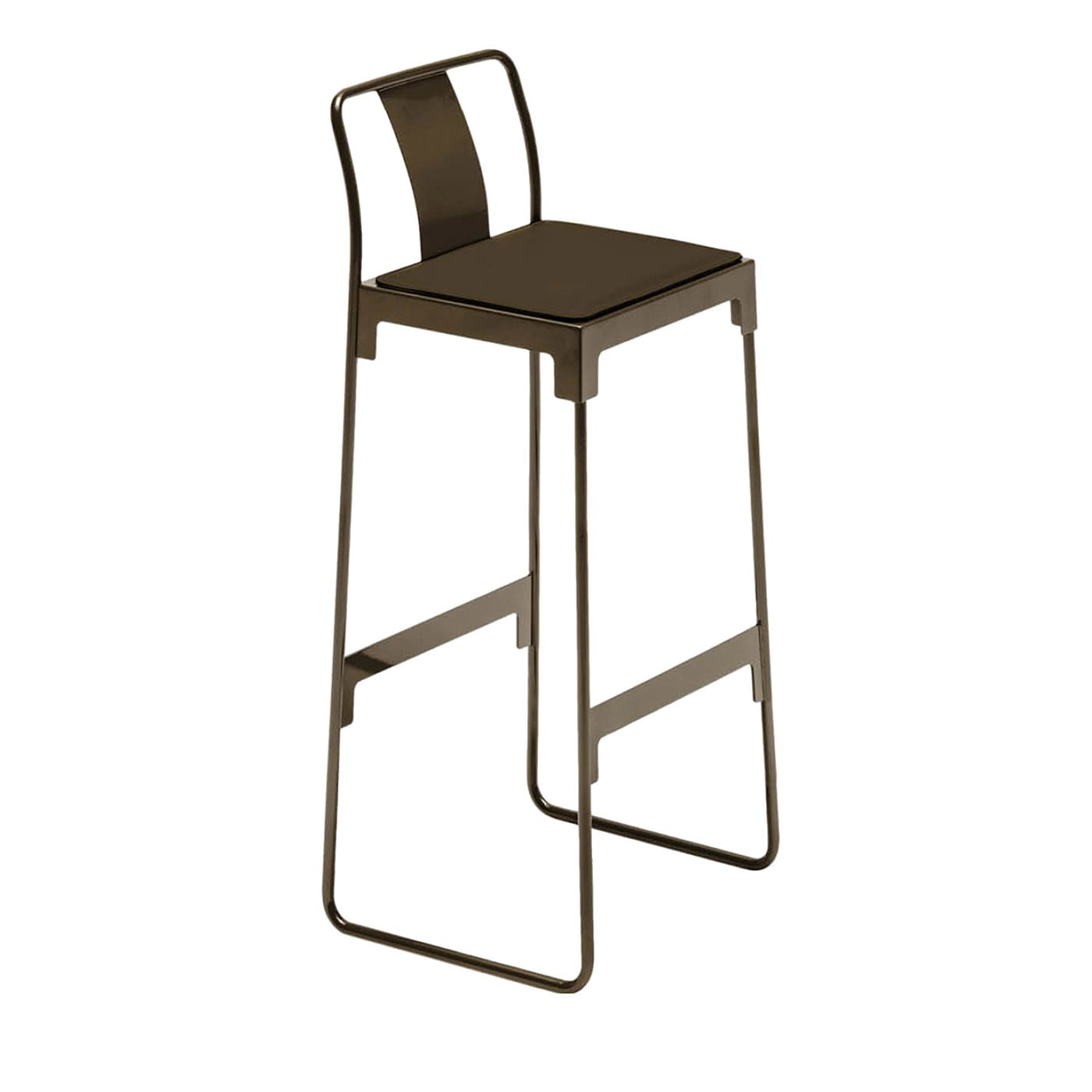 Mingx Low Bronze  Stool with Backrest by Driade