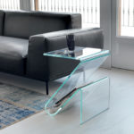 Zeta Transparent Side Table/Magazine Holder by SOVET Italia