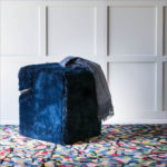 Blocco Blue Fur Pouf by Driade