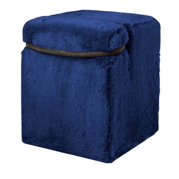 Blocco Blue Fur Pouf by Driade