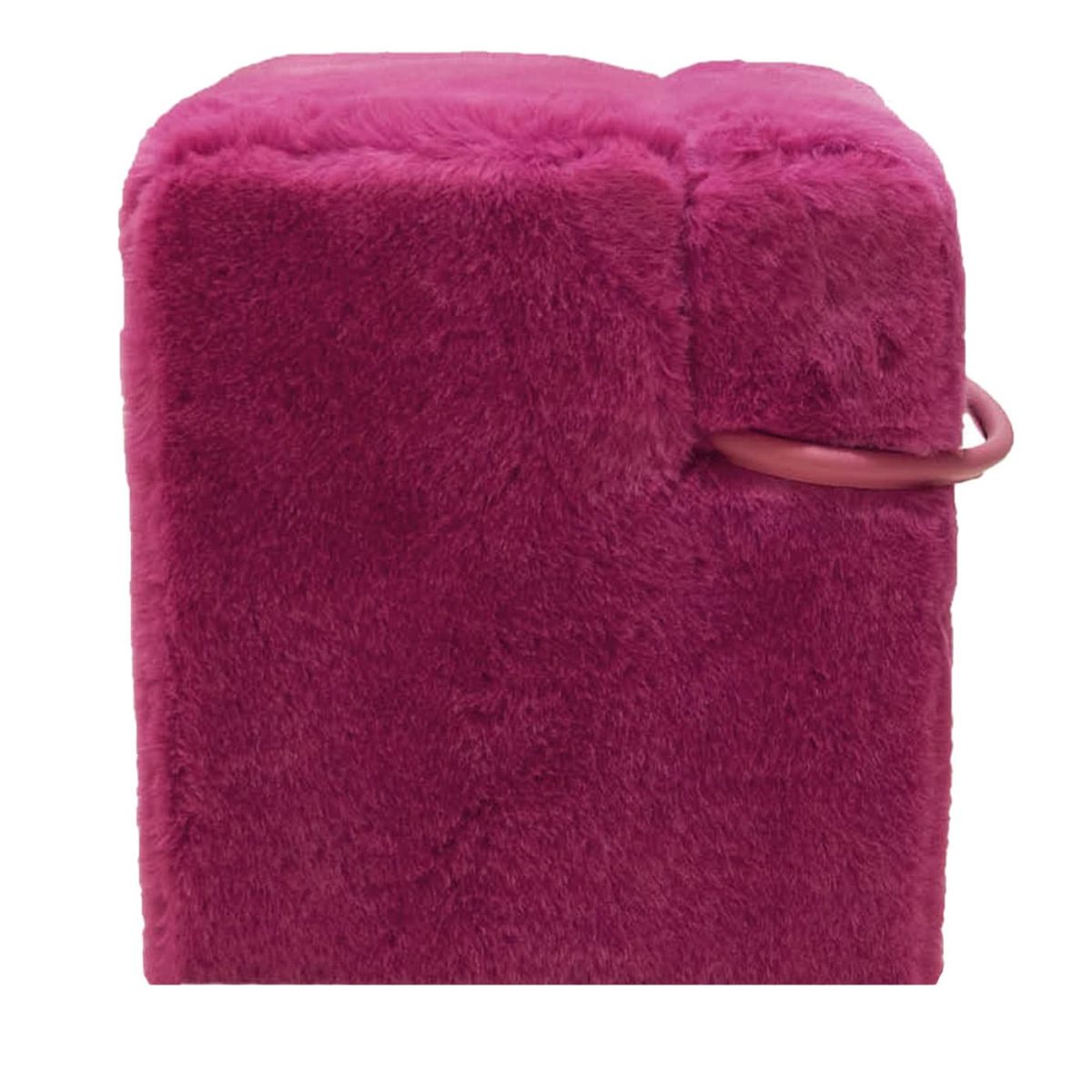 Blocco Fuchsia Fur Pouf by Driade