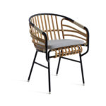 Raphia Black Rattan Chair with Cushion by Casamania & Horm