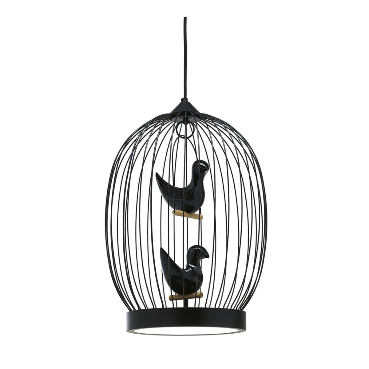 Twee T. Black Large Suspension Lamp by Casamania & Horm