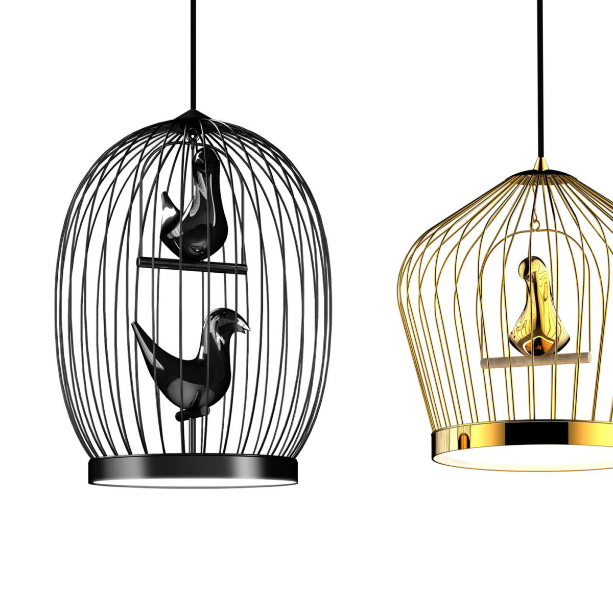 Twee T. Black Large Suspension Lamp by Casamania & Horm