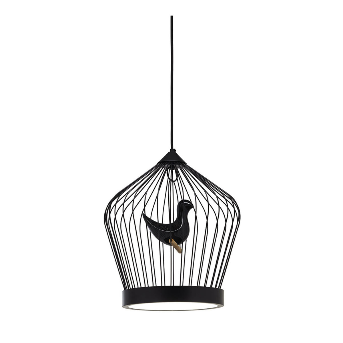 Twee T. Black Small Suspension Lamp by Casamania & Horm