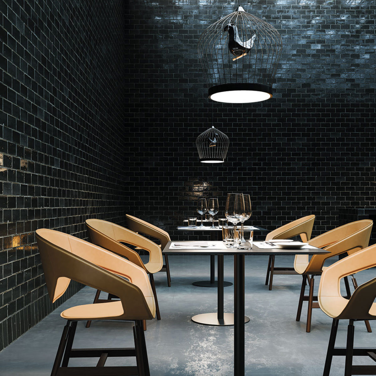 Twee T. Black Small Suspension Lamp by Casamania & Horm