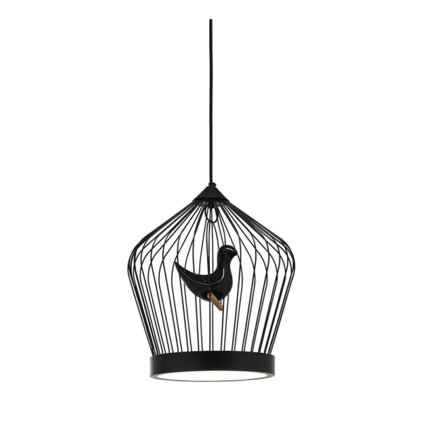 Twee T. Black Small Suspension Lamp by Casamania & Horm