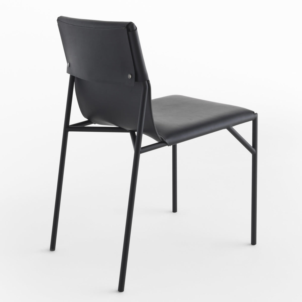 Tout Le Jour Black Leather Chair by Casamania & Horm