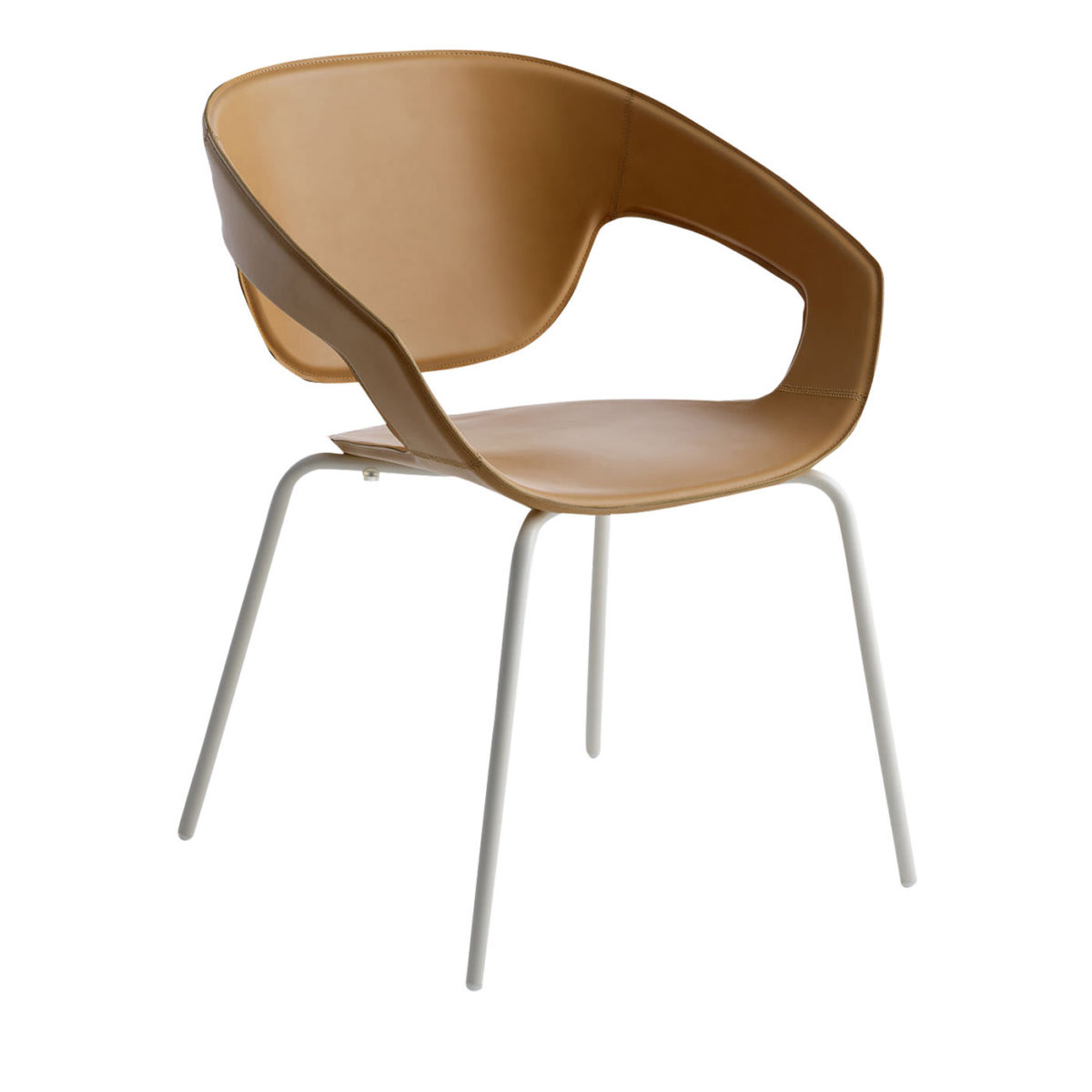 Vad Leather Chair with Metal Legs by Casamania & Horm