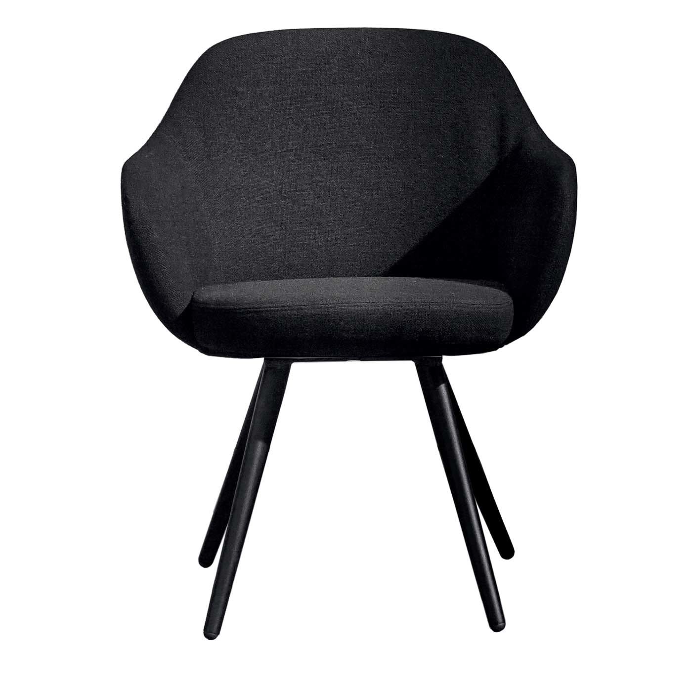 Cadira Cone-Shaped Black Chair with Armrests by SOVET Italia