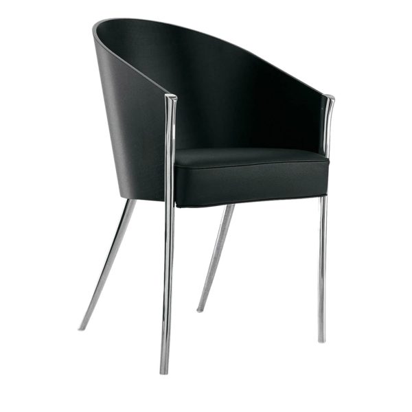 King Costes Black Mahogany & Leather Chair by Driade