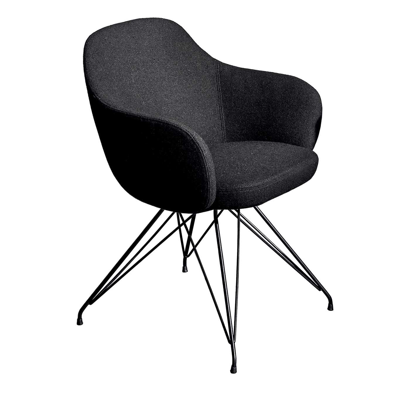 Cadira Wire Black Chair with Armrests by SOVET Italia